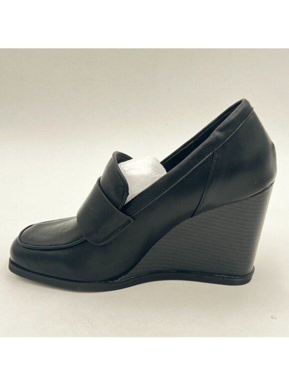 YDN Women Dressy Strappy Pumps Square Closed Toe Slip On Loafers Wedge High Heel
